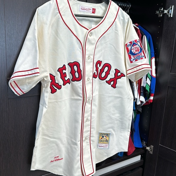 Ted Williams Boston Red Sox Mitchell & Ness 1939 Authentic MLB Jersey - Cream - Picture 3 of 11